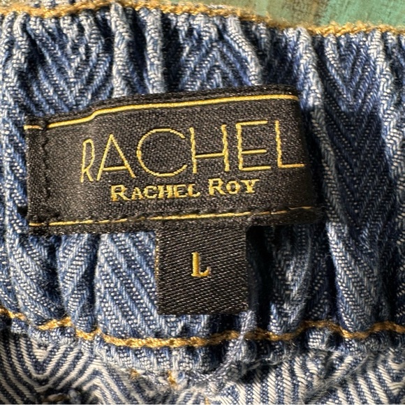 Rachel Roy Blue Cropped Wide Leg Denim Size Large 100% Cotton - Picture 7 of 10